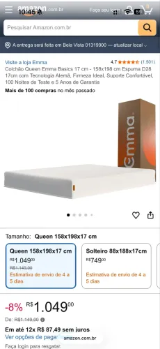 Colchão Emma Basics QUEEN