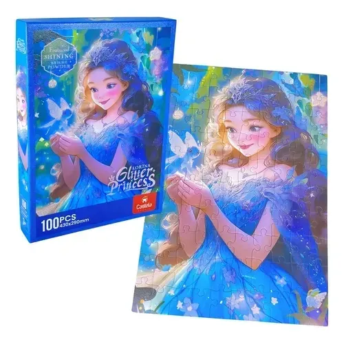 Quebra Cabeça De 100 Peças Da Princesa Gliter