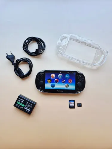 PS Vita OLED Preto 8GB Cheio de Jogos + Jogo Mídia Física