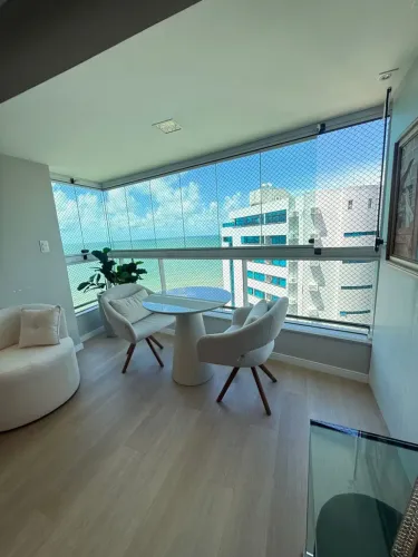 Quadra do mar, 12 andar, vista mar, porcelanato, fino acabamento, 3 qts 1 st, 2 vgs. lazer