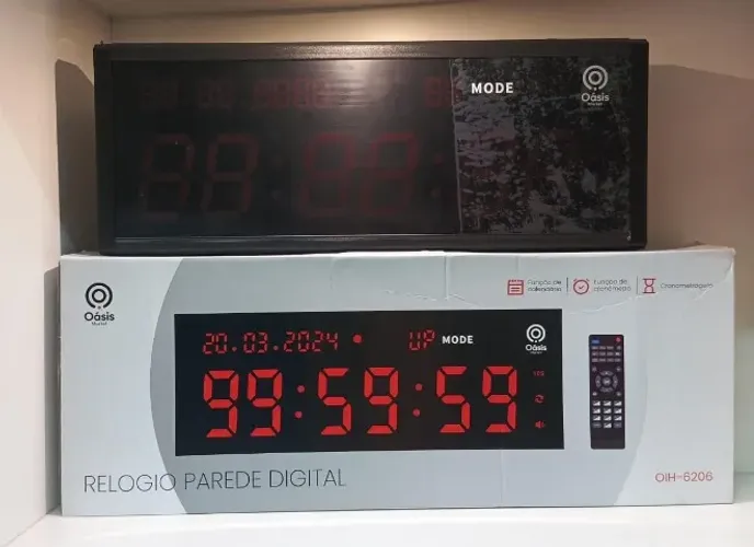 Cronômetro Relógio Parede Digital Led 48/18 Timer Academia Preto