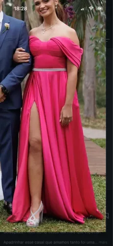 Vestido de festa rosa pink
