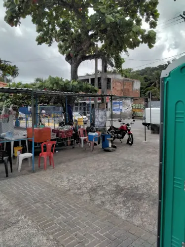 Ponto fixo na praia da base naval São Tomé de paripe