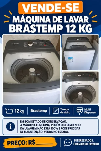 Máquina de Lavar Brastemp 12kg "Funcionando mas precisa de manutenção"