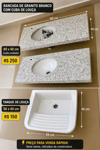 1 tanque e 2 bancadas de granito