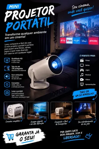 mini projetor portátil