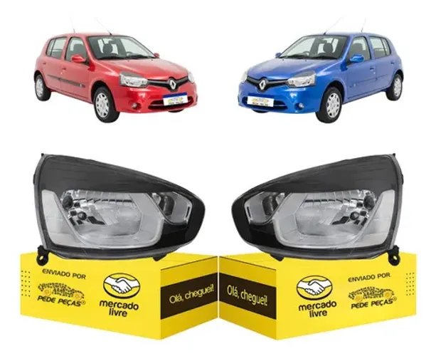Farol Renault Clio 2013 2014 2015 2016 Novo Par Ambos Lados