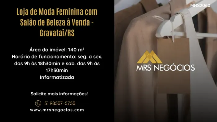 Loja de Moda Feminina com Salão de Beleza à Venda - Gravataí/RS