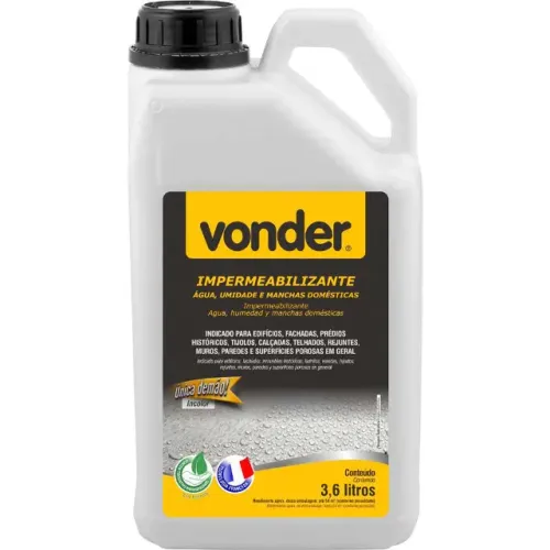 Impermeabilizante contra água, umidade e manchas domésticas, 3,6 litros, VONDER 