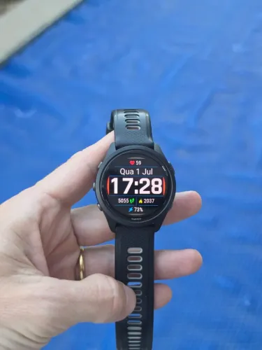 Relogio Garmin forerunner 265 music preto 46mm 10x sem juros