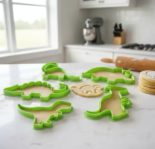 Kit com 5 Forminhas de Dinossauros para Biscoitos - Impressão 3D