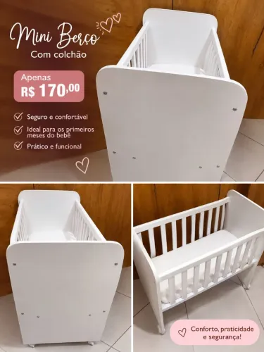 Mini berço com colchão