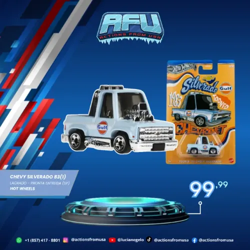 Hot Wheels Silver Series Gulf Racing Tooned - Chevy Silverado 83