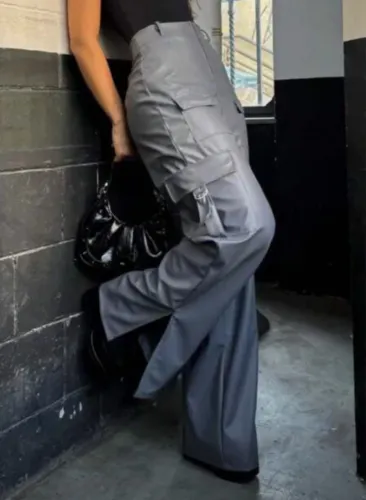 Calça cargo feminina cinza 