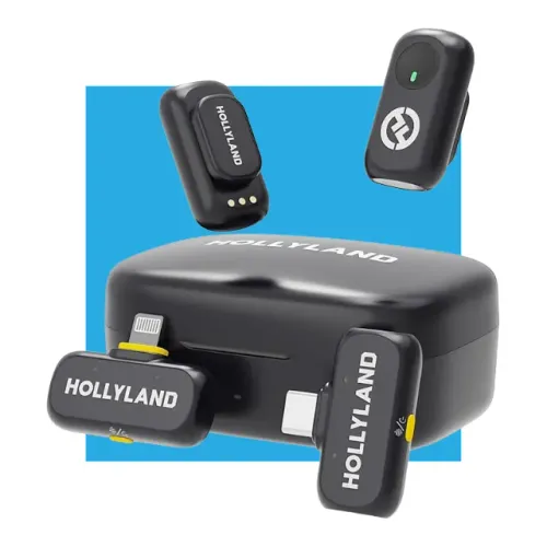 Microfone de Lapela Hollyland A1 Combo TipoC e Lightning