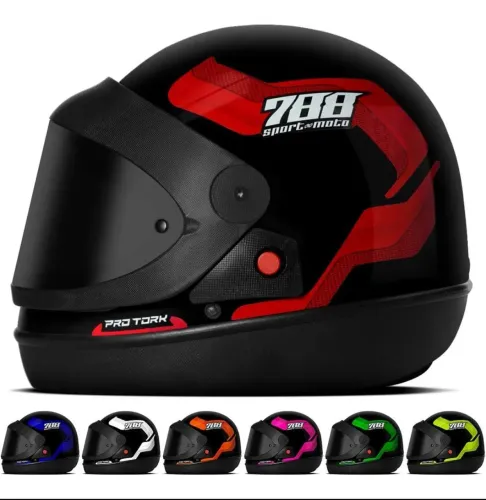 Capacete Automático Fechado Viseira Fumê e Cristal 