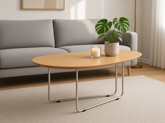 Mesa de Centro Side P 90x56cm MDF Pés Metal (NOVO A PRONTA ENTREGA)