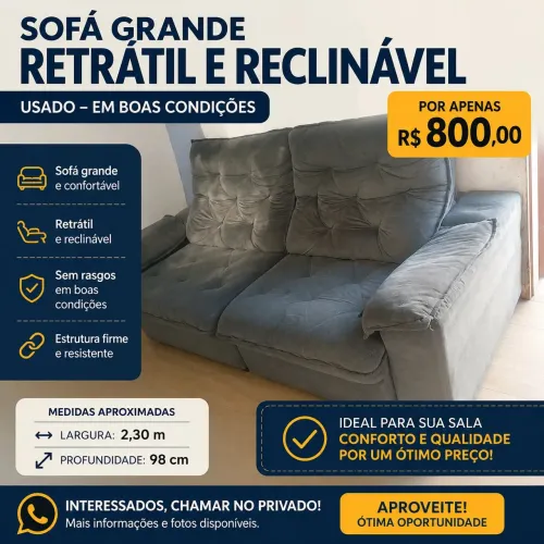 Sofa Retratil e Reclinavel