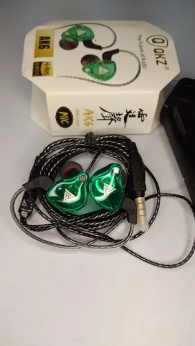 Fone QKZ AK6 gamer Verde Esmeralda