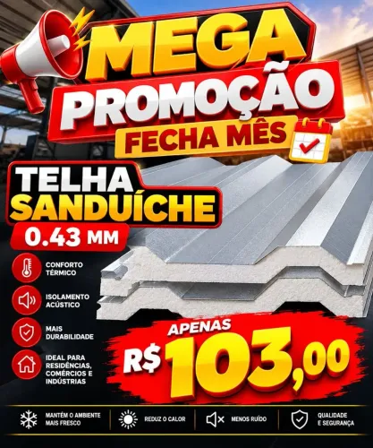TELHA SANDUICHE 0,43MM