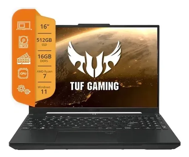 Notebook Gamer ASUS TUF Gaming A16 Ryzen 7 RX 7600S 16GB