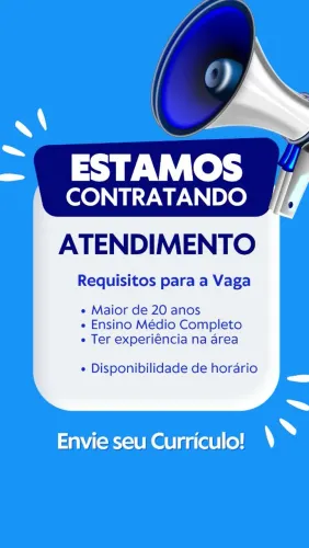 Vaga para atendimento em loja