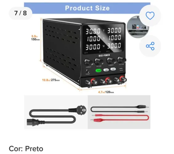 Fonte de alimentação 2 canais 30v,5A