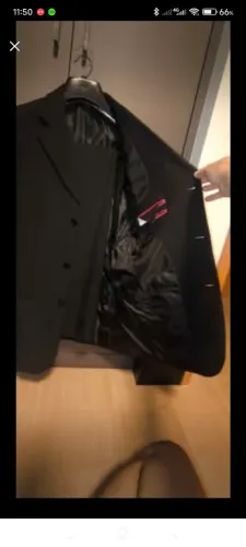 Terno social preto (paletó + calça)