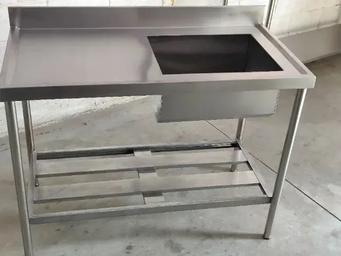 Pia inox 1 bojo 0,90×0,60×0,90 c/ prateleira (50×40) 
