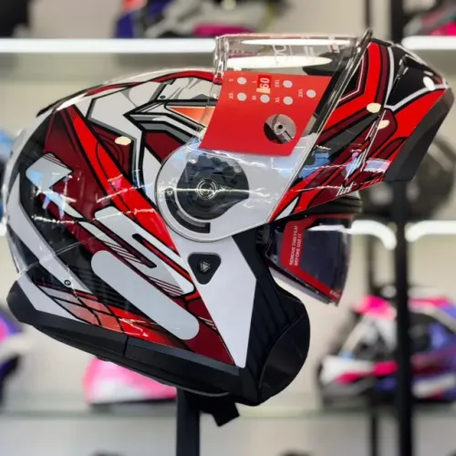 Capacete FF908 STROBE II XRON WHITE RED 12X CARTÃO OU 6X CREDIARIO