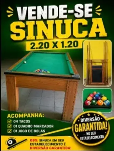 Sinuca 2,20 x 1,20 R$ 3.100