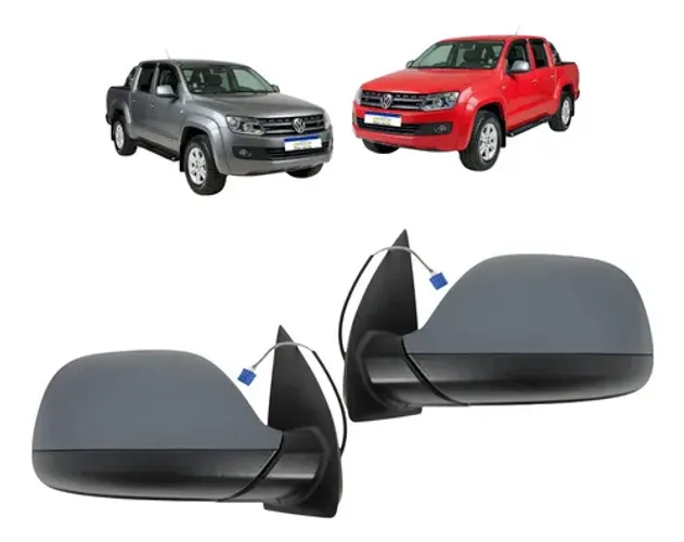 Par Retrovisor Amarok 2010 A 2025 Capa Cinza Inferior Preto