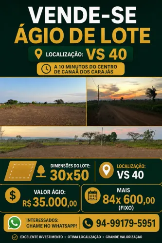 Vende-se Ágio de lote 30x50