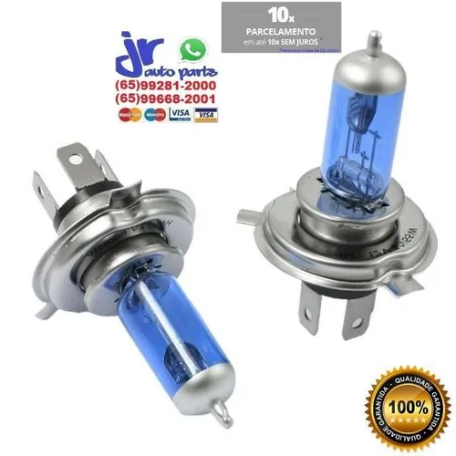 Par de Lâmpadas Super Brancas H1 H3 H4 H7 H11 HB4 8500K Efeito Xênon