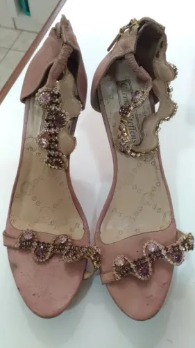 Sandália Salto Alto Carmen Steffens Rosé, 35
