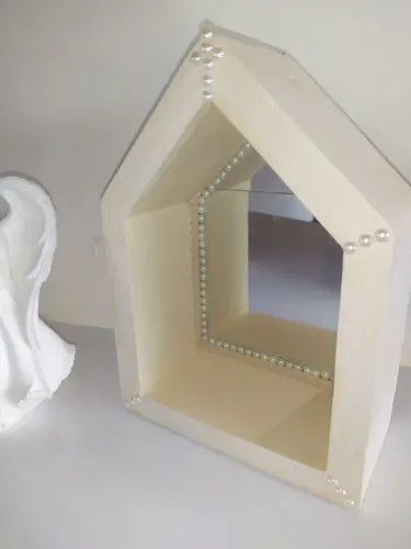 Casinha Decorativa em MDF com Espelho e Pedrarias