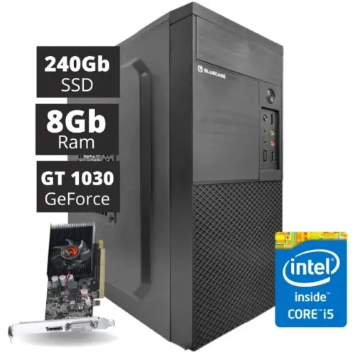 Computador Intel Core i5 - GT 1030 2Gb - 8Gb Ram - SSD 240Gb - Novo - Loja Coimbra Computa