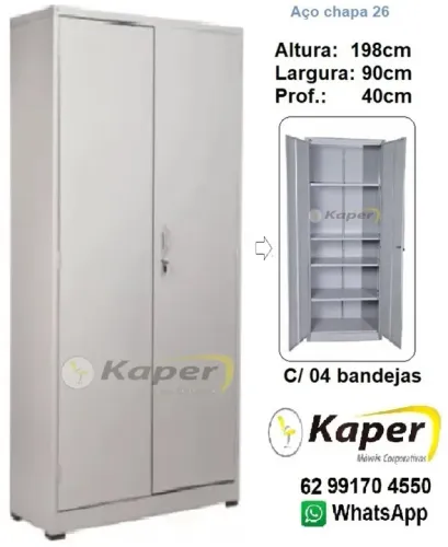 Armário de aço PA90 Nb cinza ( produto novo ) promoção