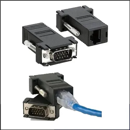 Adaptador Vga Monitor Para Rj45 Rede O Par