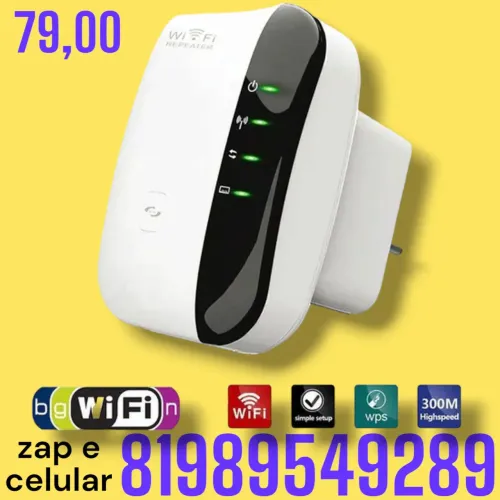 Repetidor de sinal Wi-Fi sem fio N, 802.11n/g/b.