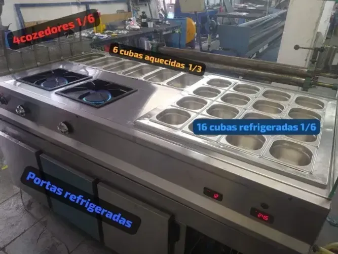 Estaçao de massas Balcão Refrigerado para Restaurante.
