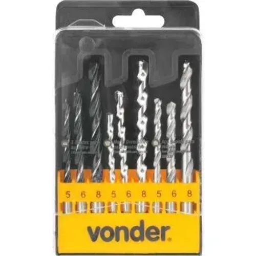 JOGO DE BROCA VONDER C/9PCS COMBINADA AR/VIDEA/MADEIRA