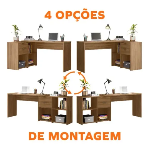 Mesa Office de Canto ou Reta NT 2060 - Notável
