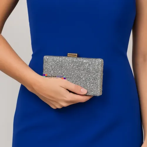 Clutch Bolsa de Festa Prata Madrinha Festa Casamento Formatura etc