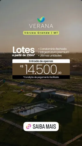 Vende-se terreno com 250m2 no Condomínio Verana em Várzea Grande-MT