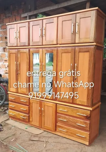 Guarda roupa de madeira 6 portas novo /entrega grátis.