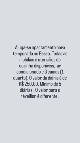 Apartamento para temporada no Bessa