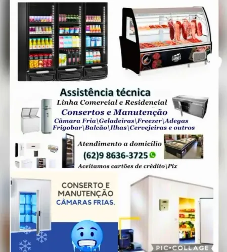 Atendimento a domicílio:Consertos/Manutenção em Geladeiras,Câmera fria/Freezer e outros 