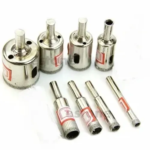 Fura Vidro Garrafa Broca Diamantada para Vidro Mármore - Kit com 10pcs Serra Copo