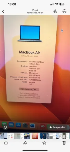 MacBook air i5 16g  novissimo.com capa e película 